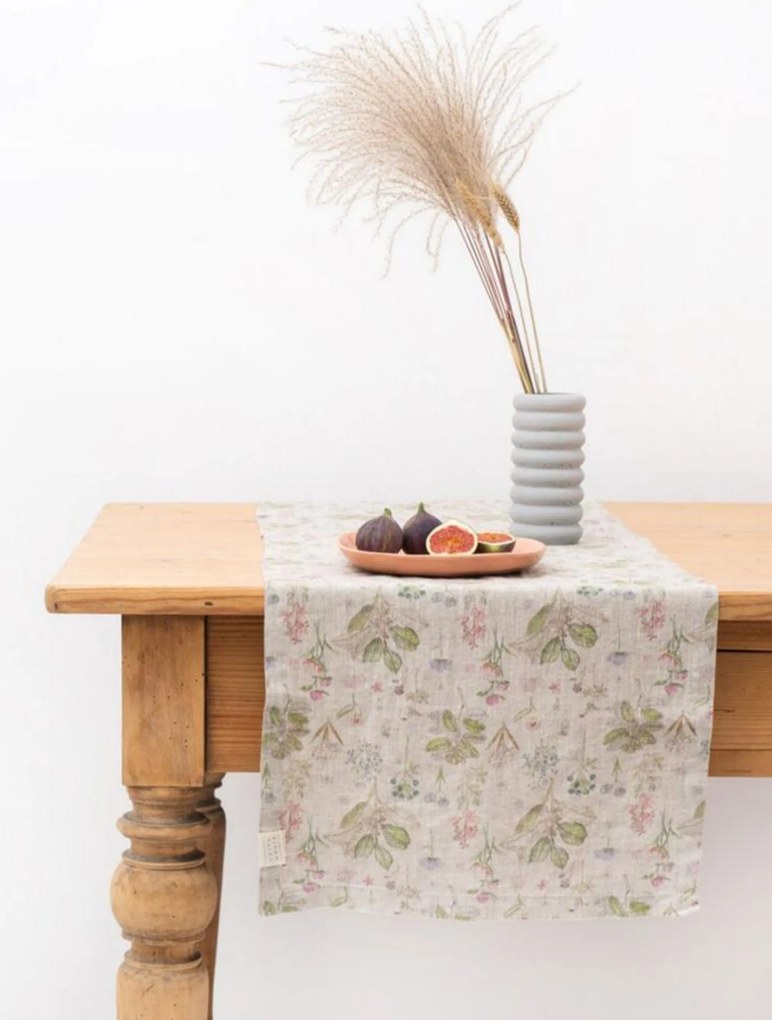 Corredor de mesa em linho Botany on Light