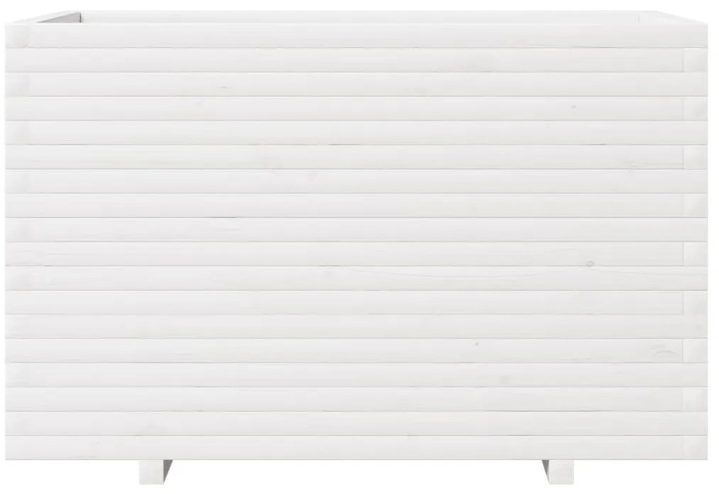 Vaso/floreira de jardim 110x60x72 cm pinho maciço branco