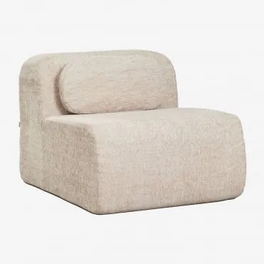 Módulo Central Para Sofá Modular Em Chenille Embalado A Vácuo Mérida Chenille Grossa Bege Tapioca - Sklum