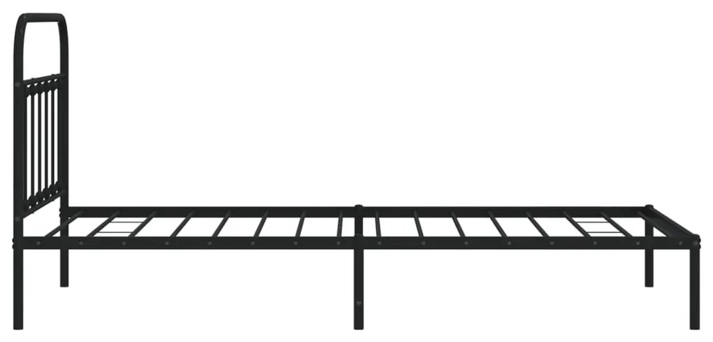 Estrutura de cama com cabeceira 107x203 cm metal preto