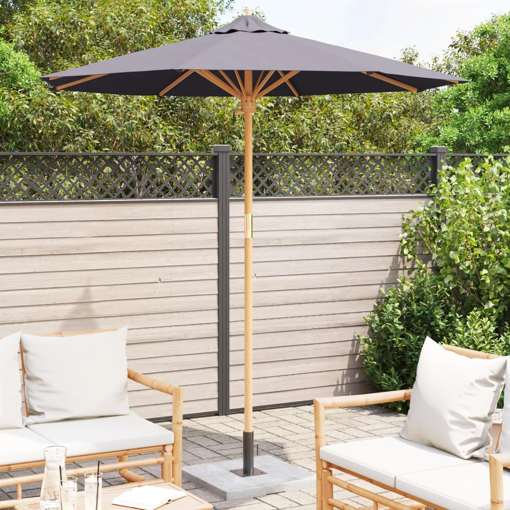 Guarda-sol Cinza Escuro da 217x230 cm Bambu