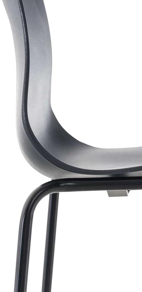 Conjunto de 2 bancos de bar Hoover em plástico e com estrutura preta 43 x 100 x 48 cm Cinzento