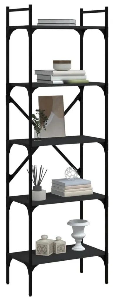 Estante c/ 5 prateleiras 56x31,5x174 cm derivados madeira preto