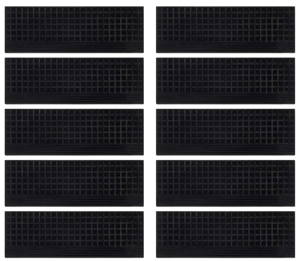 Tapetes para degraus de escada 10 pcs 25x75 cm borracha