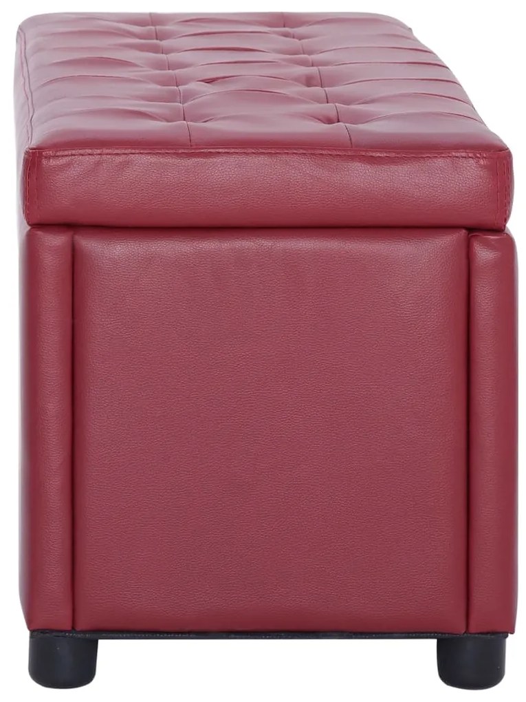 Banco de arrumação 87,5 cm couro artificial vermelho tinto