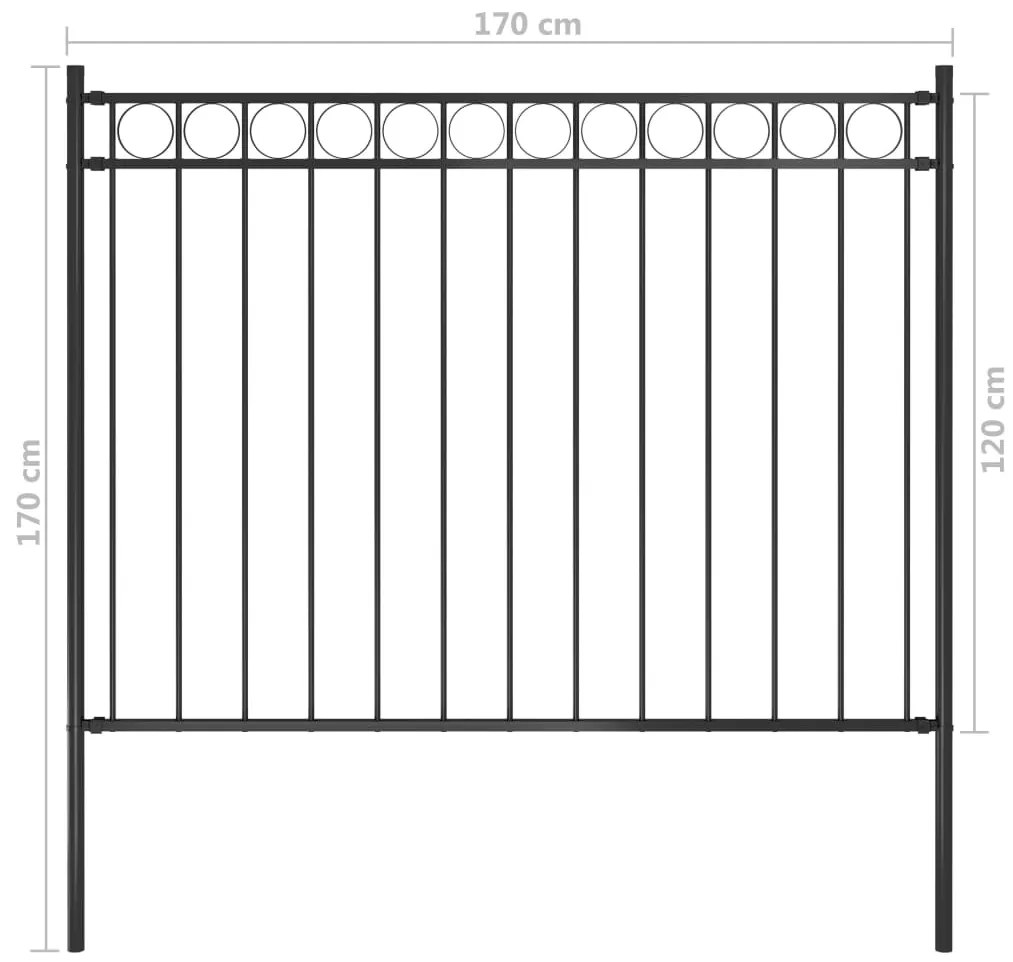Cerca de jardim 1,7x1,2 m aço preto