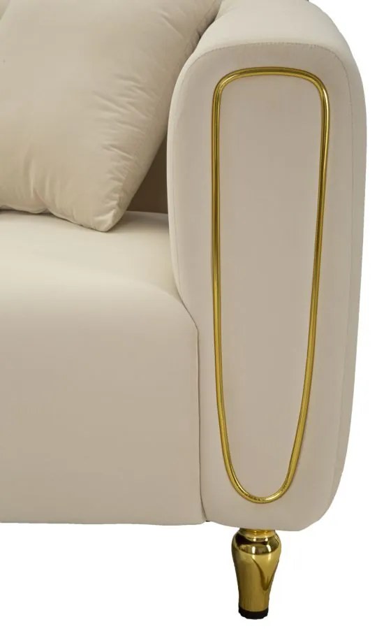 SOFÁ ALMA CREME COM ALMOFADAS 155X81X71CM