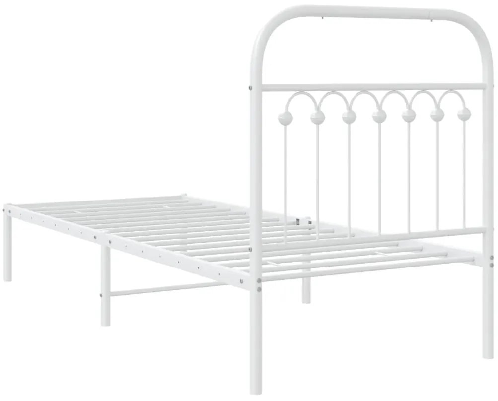 Estrutura de cama com cabeceira 80x200 cm metal branco