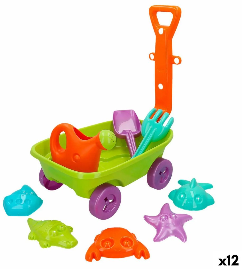 Conjunto de Brinquedos de Praia Colorbaby Carrinho de Mão Polipropileno (12 Unidades)