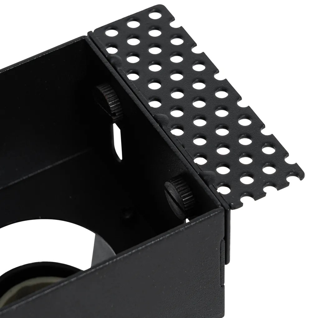 Conjunto de 6 Focos de Embutir Pretos GU10 50mm Sem Moldura - Oneon