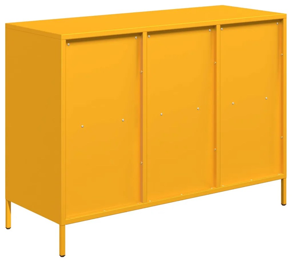 Aparador 101,5x39x73,5 cm aço laminado a frio amarelo mostarda