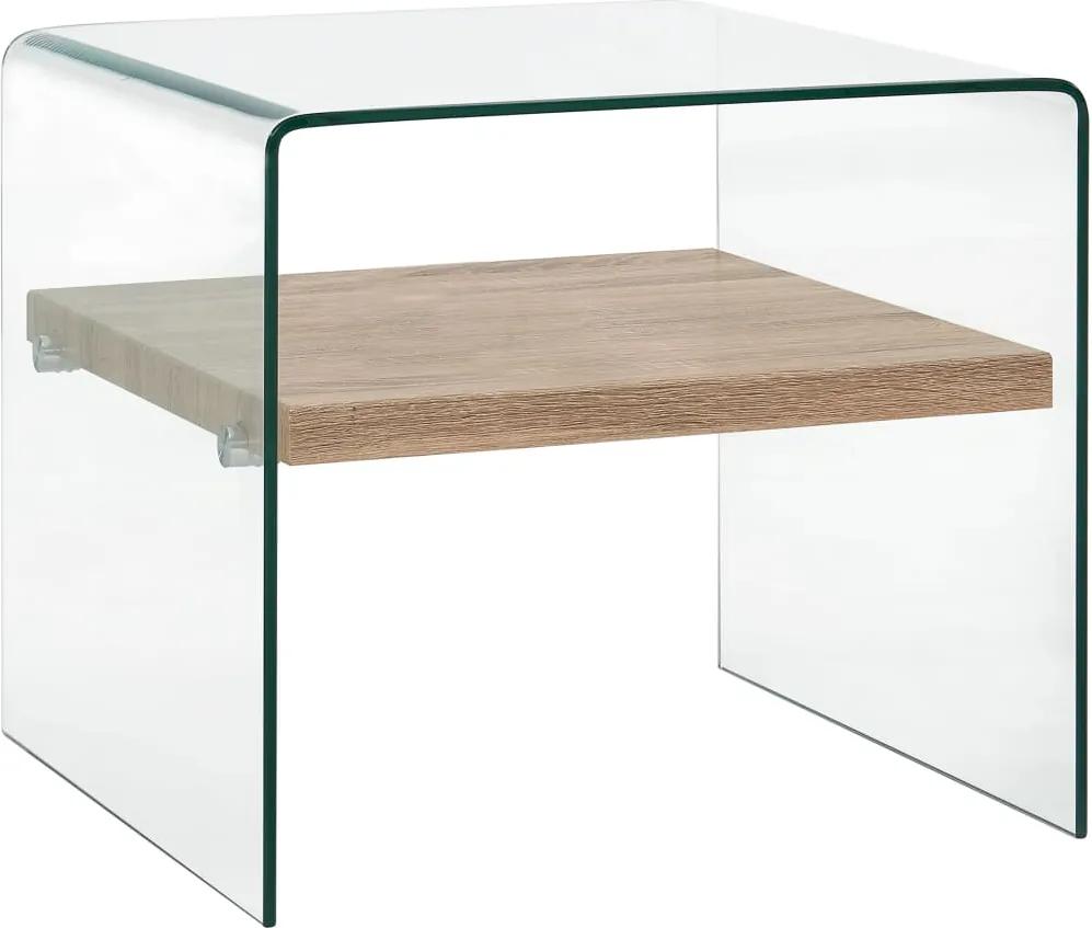 Mesa de centro 50x50x45 cm vidro temperado transparente