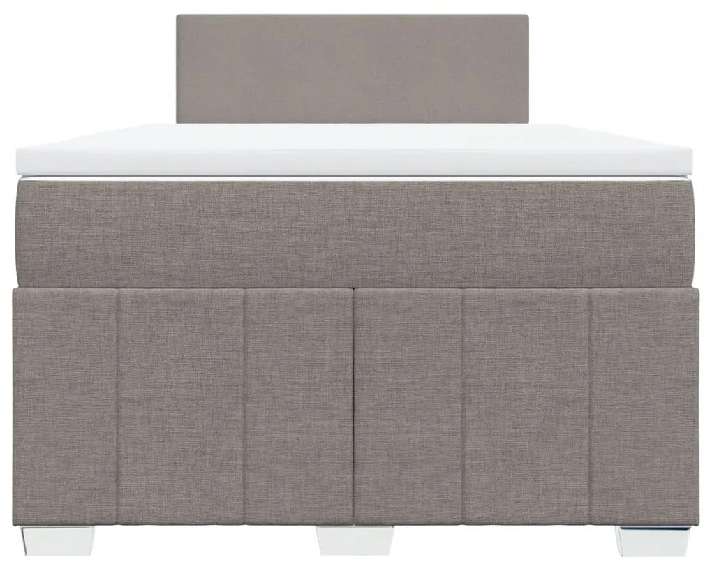 Cama boxspring c/ colchão 120x190cm tecido castanho-acinzentado