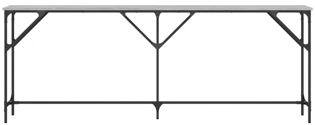 Mesa consola 200x29x75 cm derivados de madeira cinzento sonoma