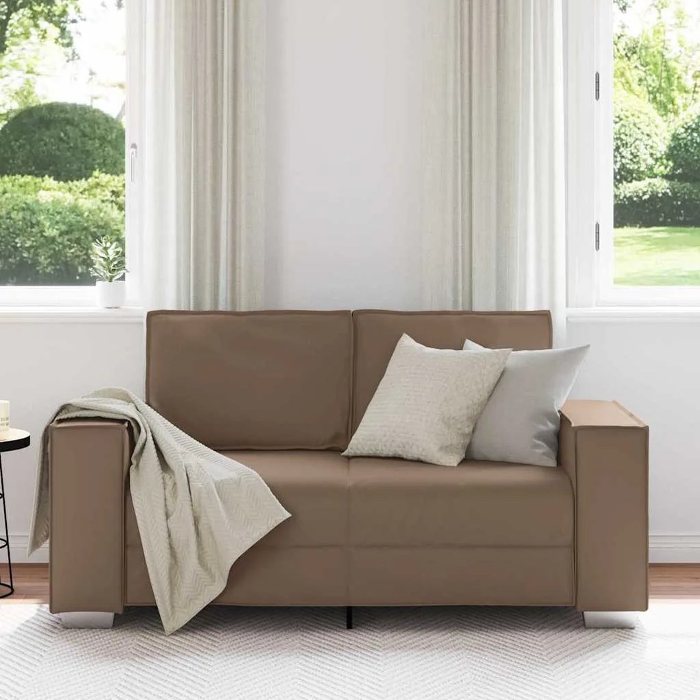 Sofá Loveseat vidaXL Cappuccino 120 cm em Couro Sintético