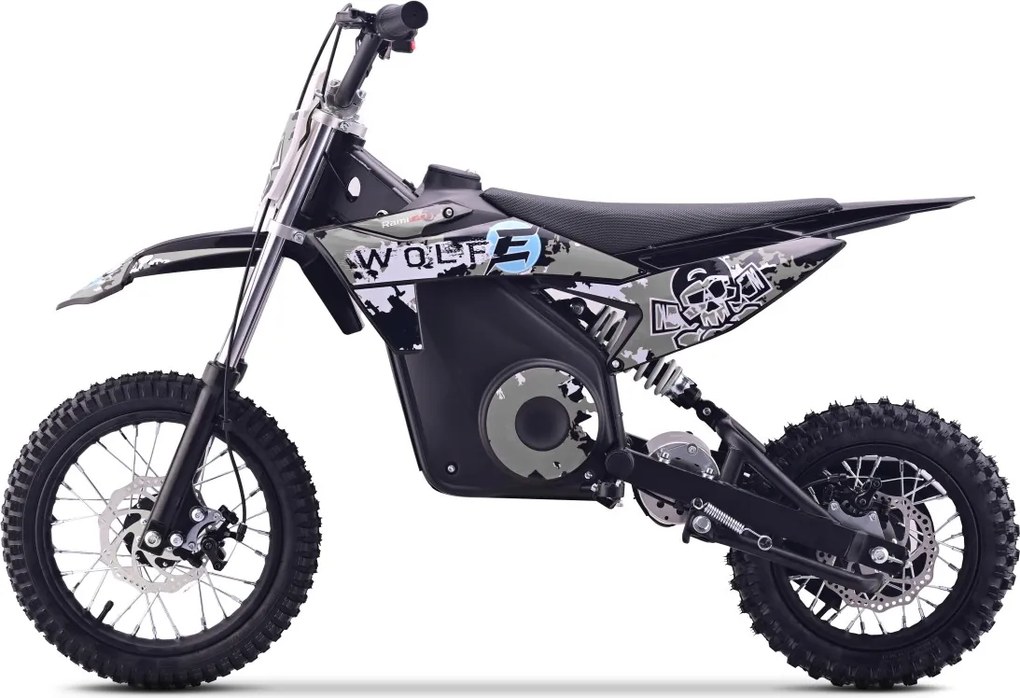 Mota Elétrica Infantil WOLF-E 1000W 36V com Bateria de Lítio, 3 Velocidades e Travões de Disco – Preta