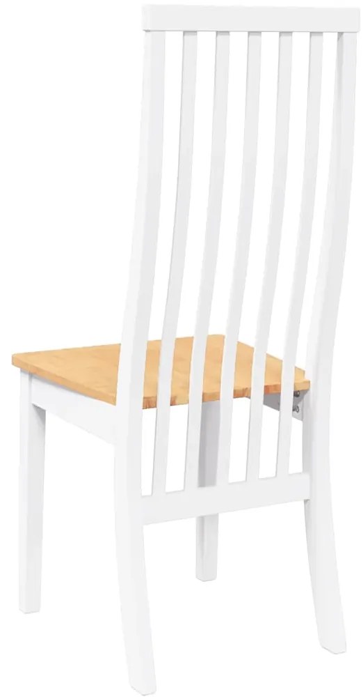 Cadeiras de jantar 2 pcs madeira de seringueira maciça branco