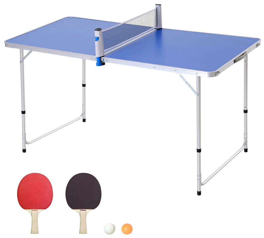 Mesa de Ping-Pong HomCom, Dobrável, Rede, Aço e MDF