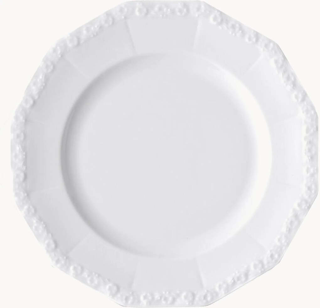 Pratos de pequeno-almoço em porcelana Maria White, conjunto de 2