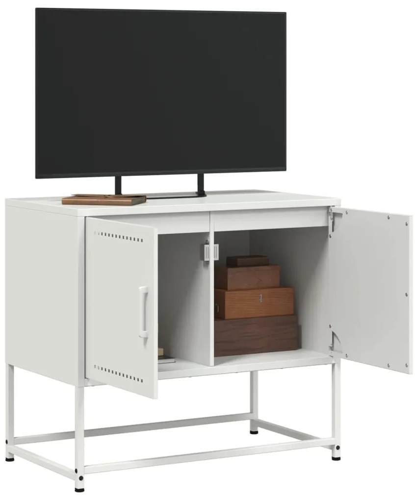 Móvel de TV 68,5x39x60,5 cm aço branco