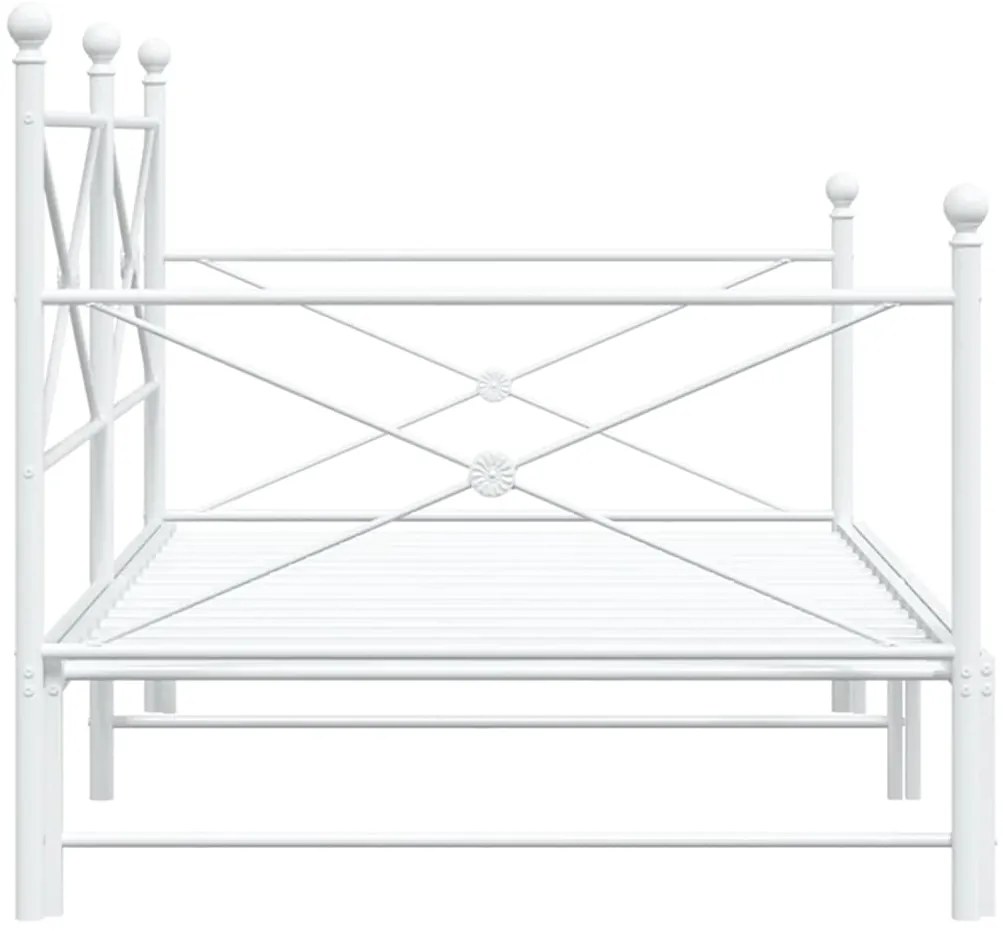 Cama de dia com gavetão sem colchão 100x200 cm aço branco