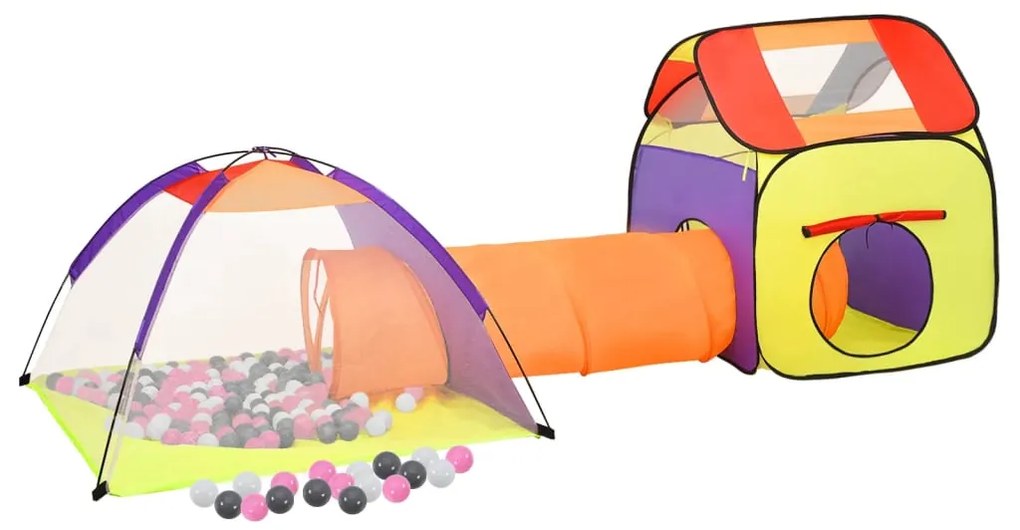 Tenda de brincar infantil com 250 bolas 338x123x111 cm multicor