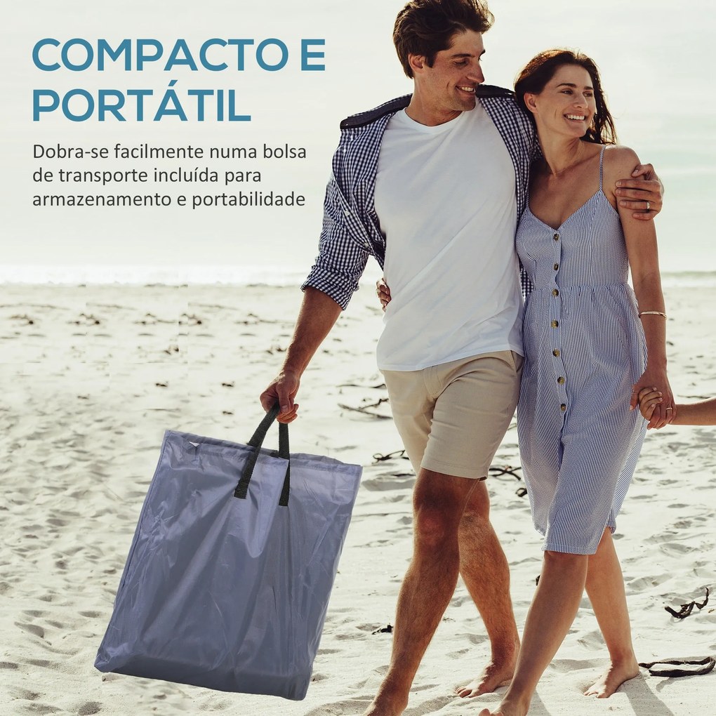 Conjunto de 2 esteiras de praia com encosto reclinável em 5 níveis, bo