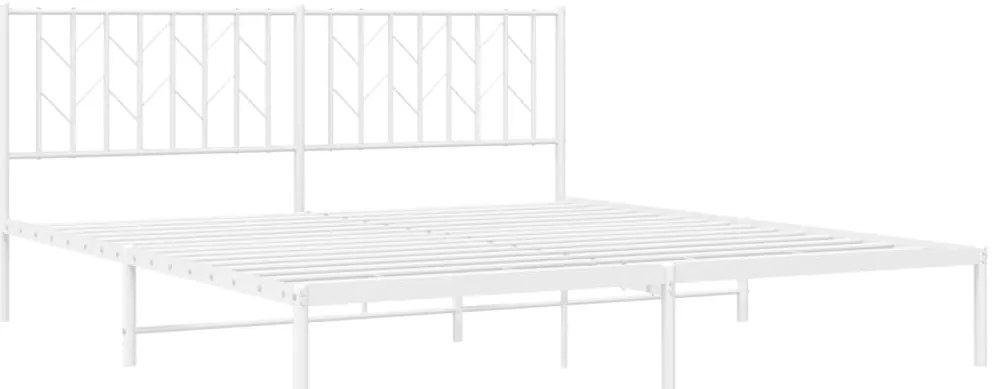 Estrutura de cama com cabeceira 180x200 cm metal branco