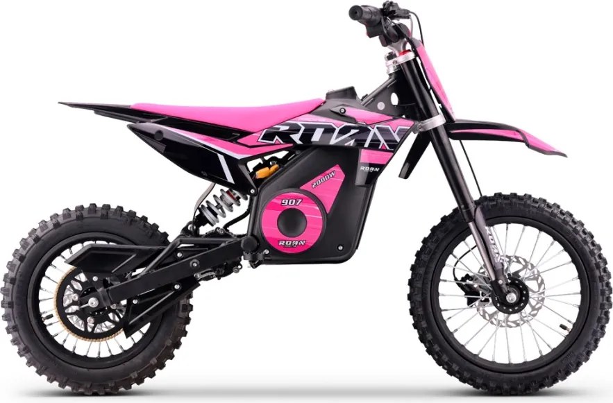 Mini moto elétrica para crianças velocidade até 50 km/h C/Limitador 907 2000W 48V 13Ah Litio Rosa