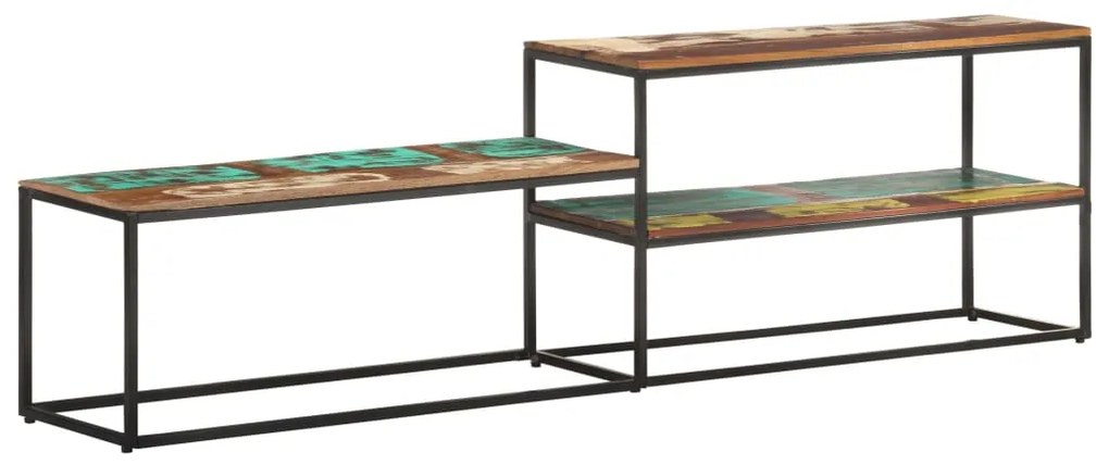 Móvel de TV 180x30x50 cm madeira recuperada maciça