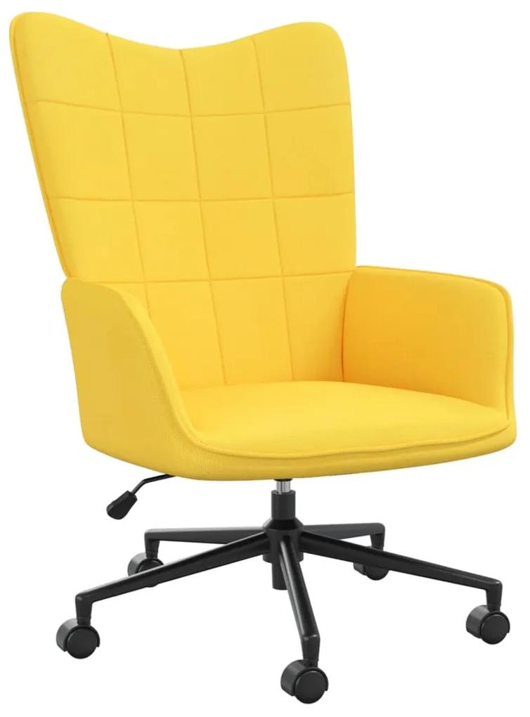 328047 vidaXL Cadeira de descanso tecido amarelo mostarda