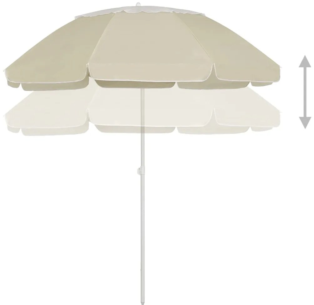 Guarda-sol de praia 300 cm amarelo areia
