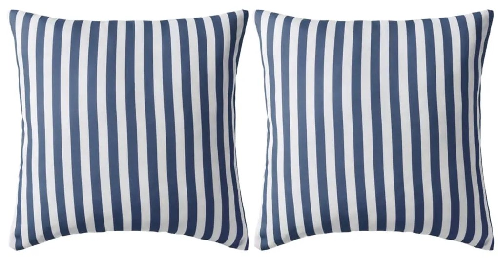 Almofadas para exterior 2 pcs 45x45 cm riscas azul-marinho