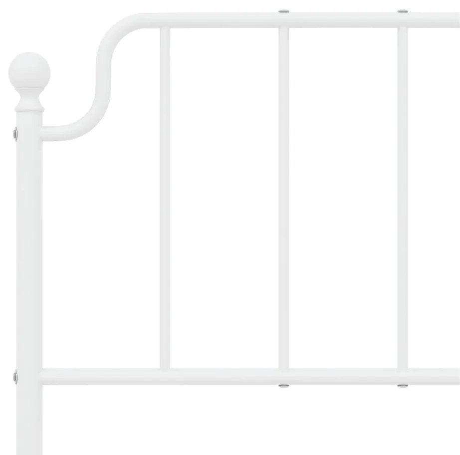 Estrutura de cama com cabeceira e pés 140x190 cm metal branco