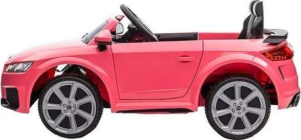 Carro elétrico para crianças 12V Audi TT RS pneus de borracha maciça, banco em pele sintética Rosa