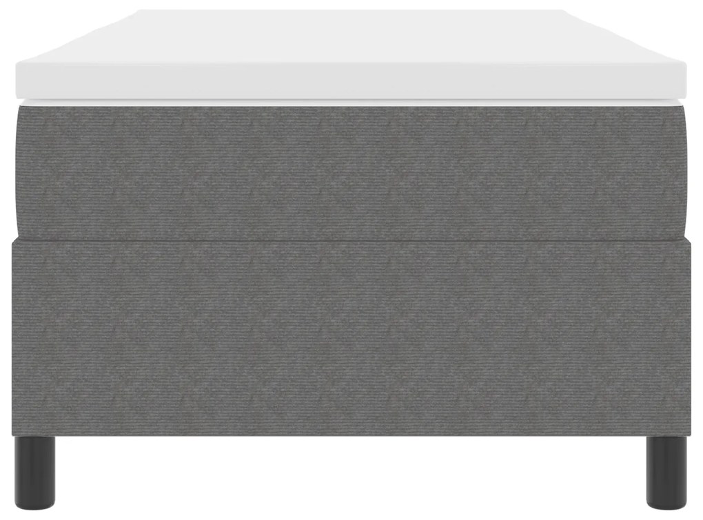 Cama Box Spring com Colchão Cinza Claro 80x200 cm Tecido em Veludo Cot