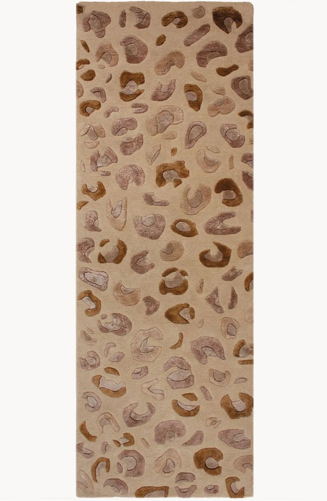 Passadeira de viscose tufada à mão com relevo Leopard Print