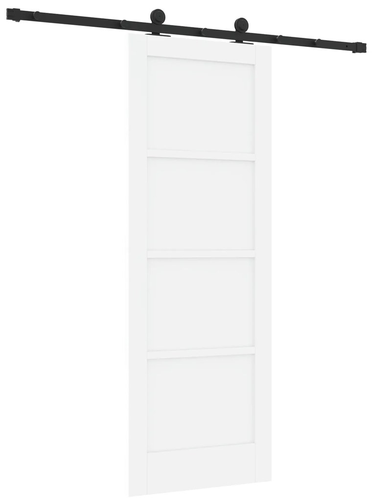 Porta Deslizante vidaXL com Conjunto de Ferragens Branca 73.5x198.5 cm