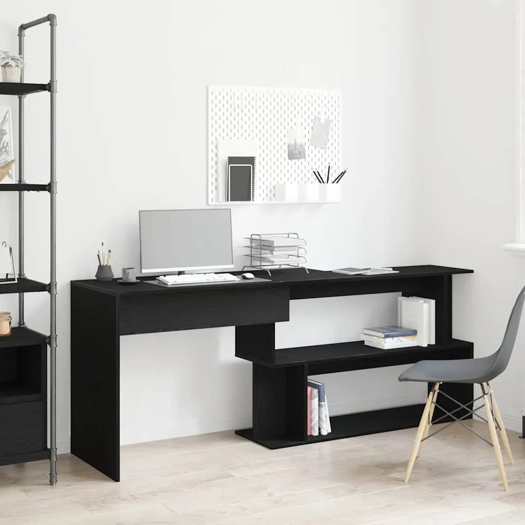 Mesa vidaXL Preta Carvalho 200x50x76 cm Madeira engenheirada