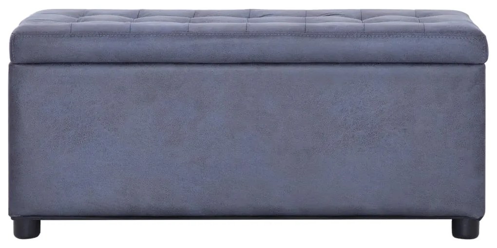 Banco de arrumação 87,5 cm camurça artificial cinzento