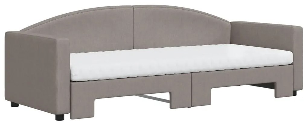Sofá-cama c/ gavetão/colchões 80x200cm tecido cinza-acastanhado