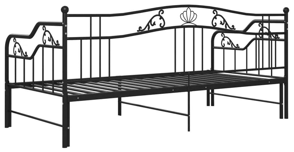 Estrutura sofá-cama de puxar 90x200 cm metal preto