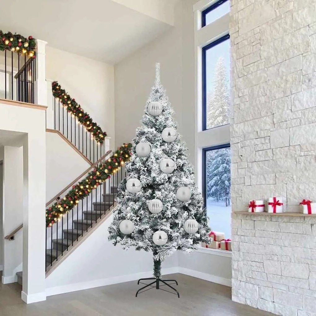 vidaXL Conjunto de Bolas de Natal 3 pcs Prateado Plástico