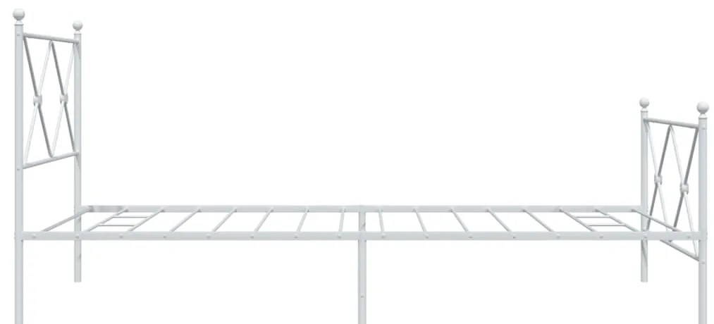 Estrutura de cama com cabeceira e pés 100x190 cm metal branco