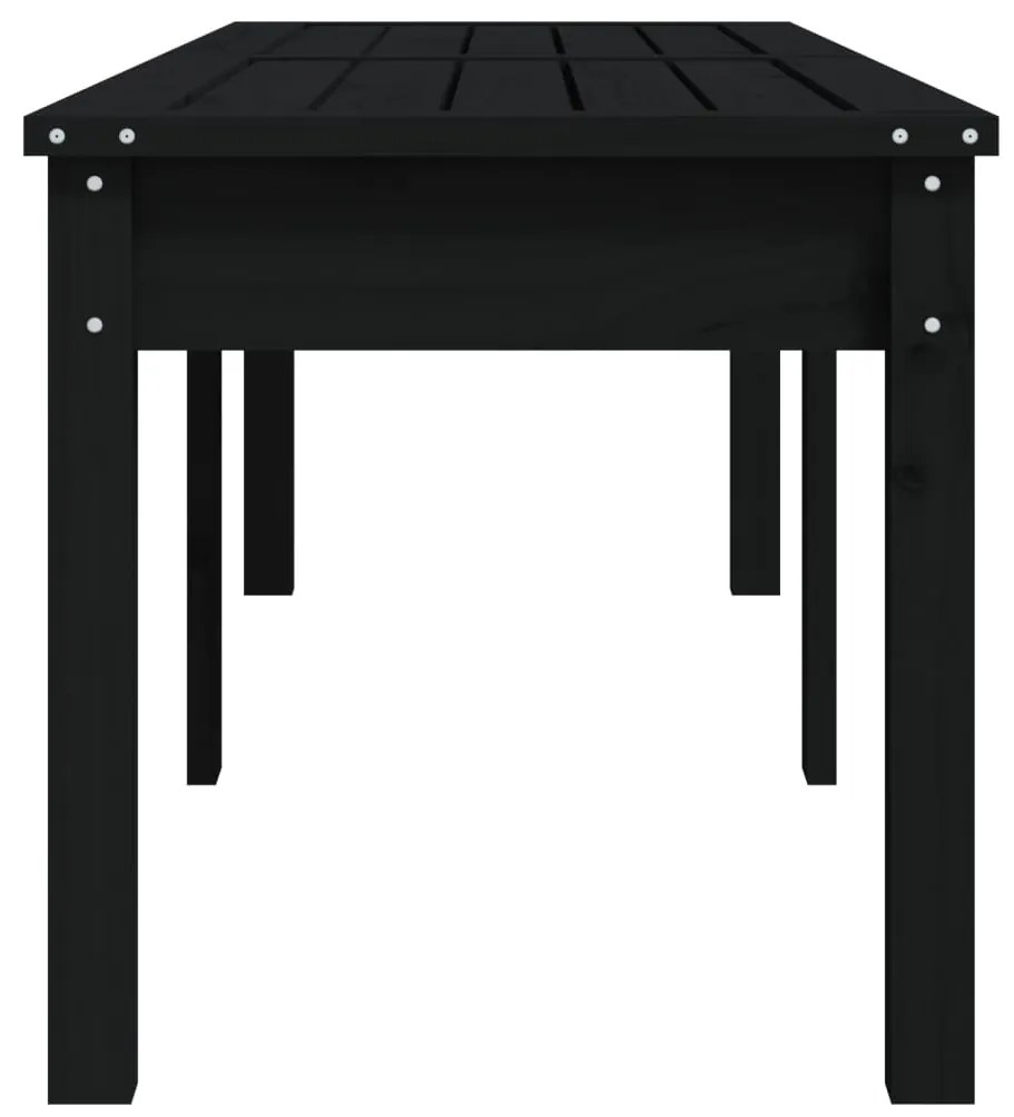 Banco de jardim c/ 2 lugares 159,5x44x45 cm pinho maciço preto