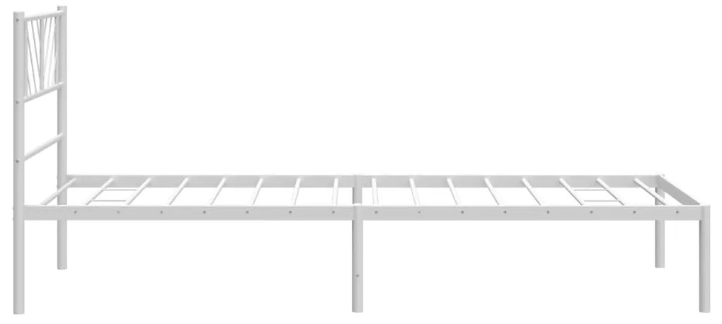 Estrutura de cama com cabeceira 80x200 cm metal branco