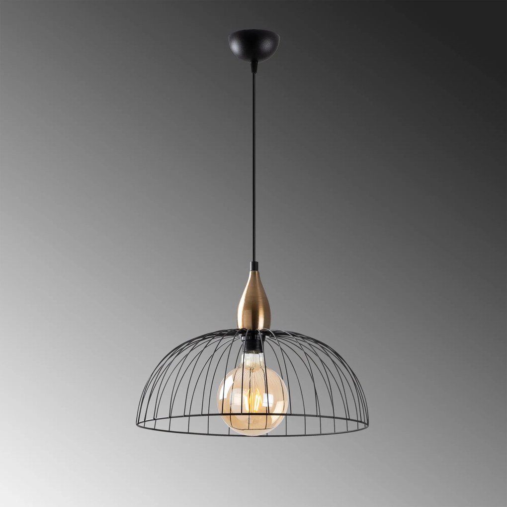 Candeeiro de Teto Kadeh – Preto – 40 x 40 cm