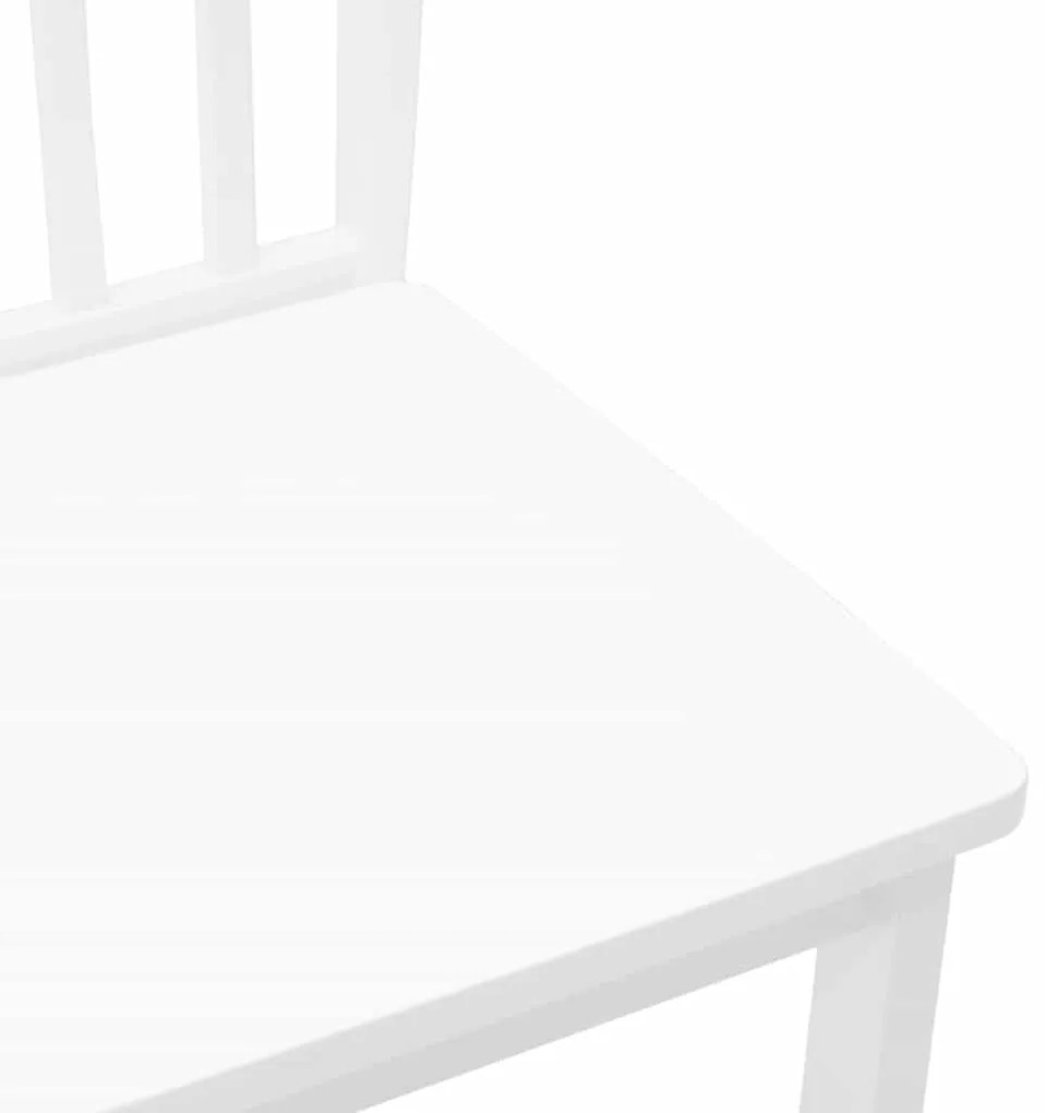 Cadeiras de jantar 2 pcs madeira de seringueira maciça branco