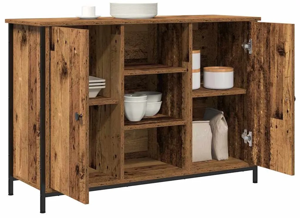 Buffet VidaXL de Madeira Antiga 100x35x70 cm em Madeira Ingeneriada e