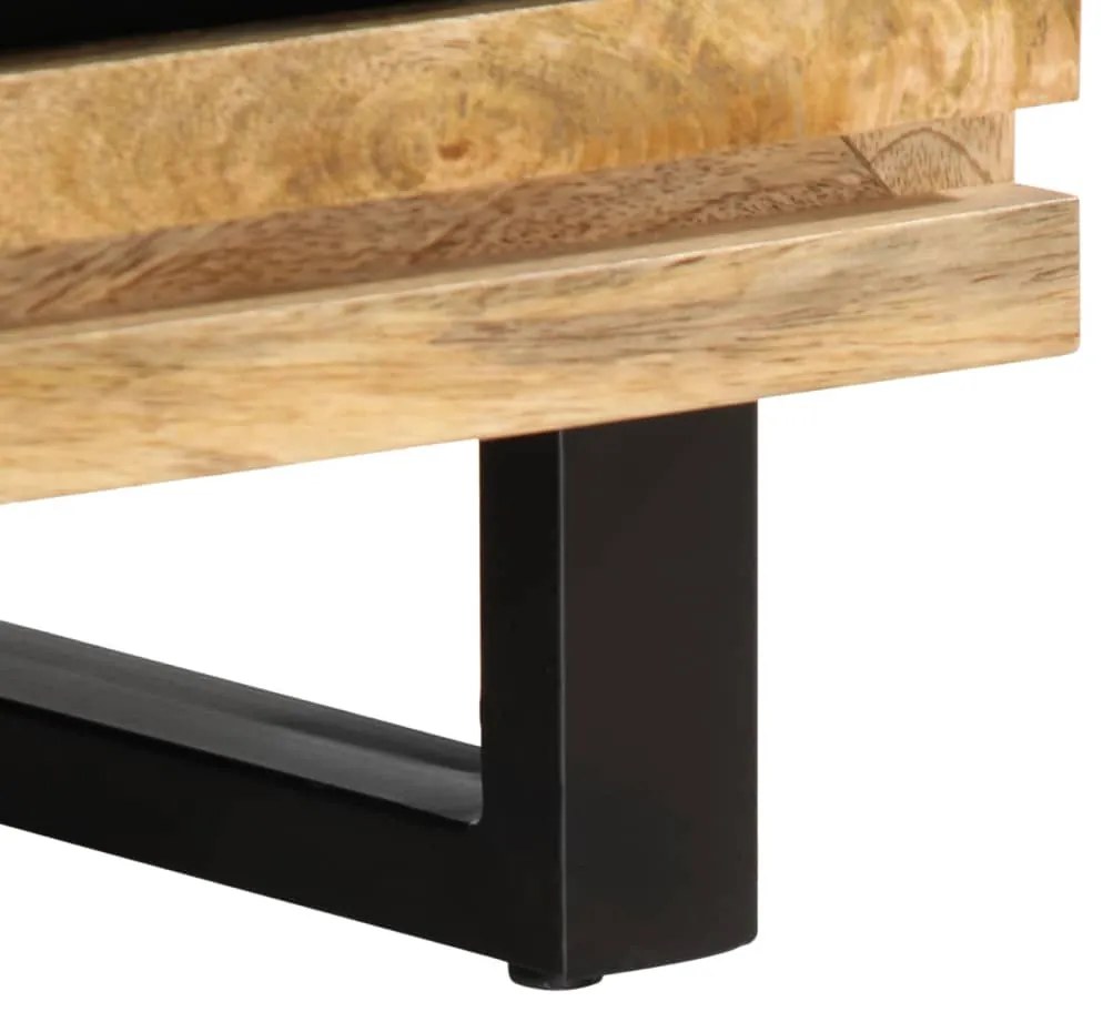 Mesa de centro 80x55x40 cm madeira de mangueira áspera maciça